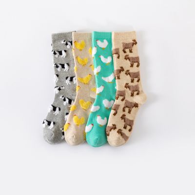 Winter mid-calf cotton sock sample
